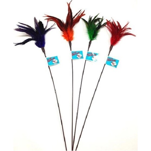 Go Cat Kitty Duster 18" Short Feather Teaser Cat Toy