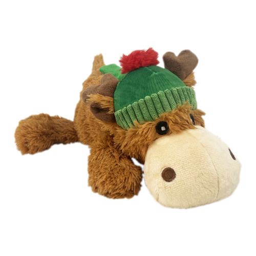 KONG Cozie Snuggle Dog Toy - Christmas Holiday Reindeer - Medium - Pack of 3