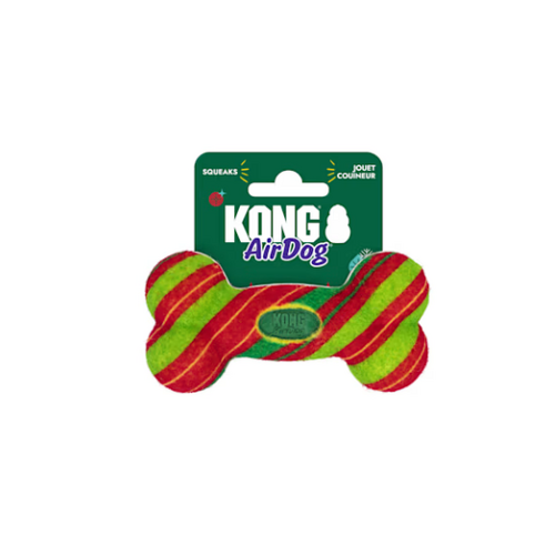 Kong Holiday Air Dog Squeaker Bone Stripe Sm