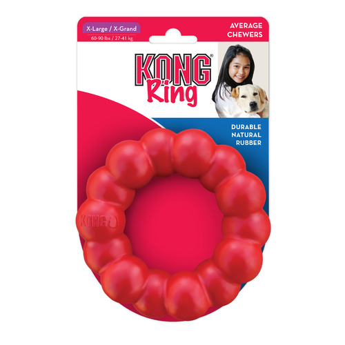 KONG Natural Rubber Chew Ring Dog Toy for Average Chewers - X-Large