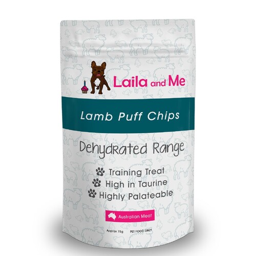 Laila & Me Dehydrated Australian Lamb Chips with 100% Lamb for Cats & Dogs 75g