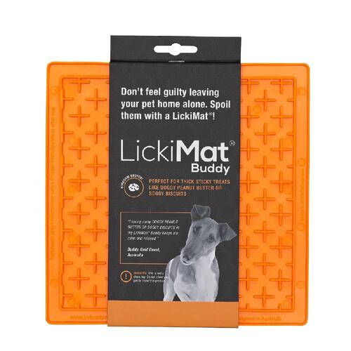 Lickimat Buddy Slow Feeder Mat Orange Hang Sell