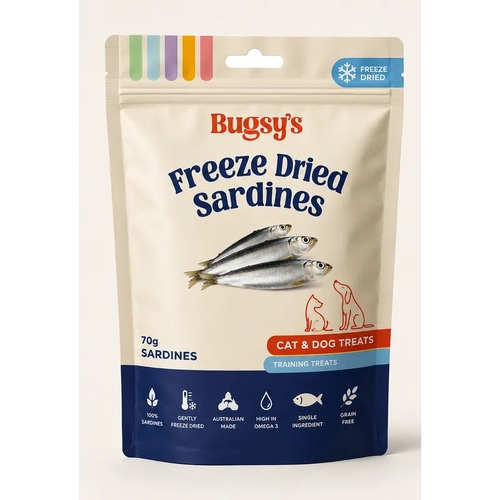 BUGSYS FREEZE DRIED SARDINES 70G