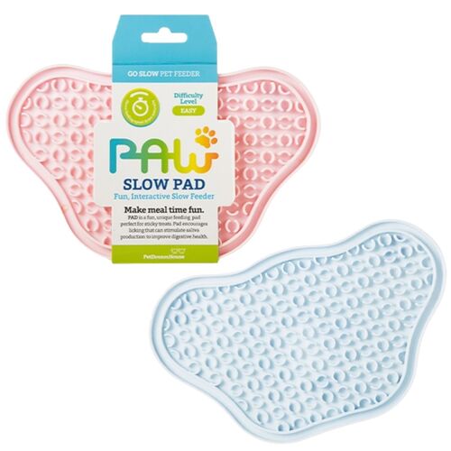 PAW Lick Pad Slow Feeder & Anti-Anxiety Food Mat Pink/Blue