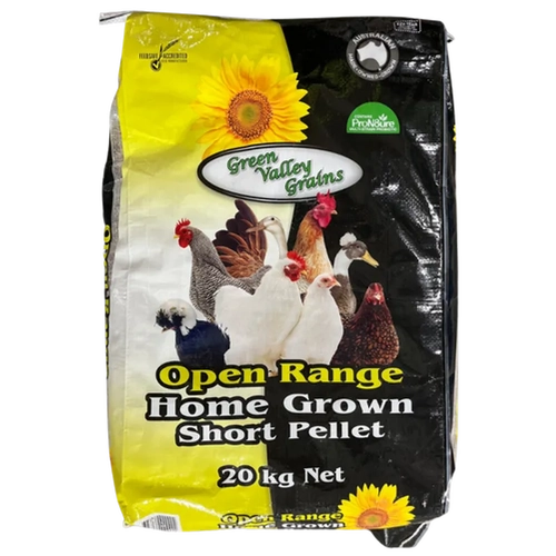 Green Valley Open Range Home Grown Short Pellet 20Kg 