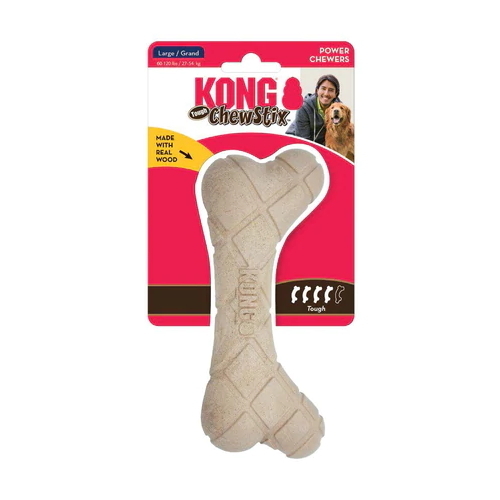 4 x KONG Chewstix Tough & Safe Real Wood Femur Dog Chew Stick