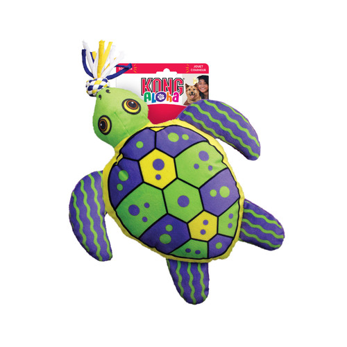 KONG Aloha Turtle Canvas Squeaker Tug Dog Toy - Small/Medium