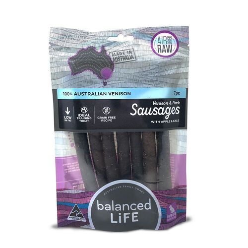 Balanced Life Venison Pork Apple & Kale Sausage Dog Treats 7-Piece Pack