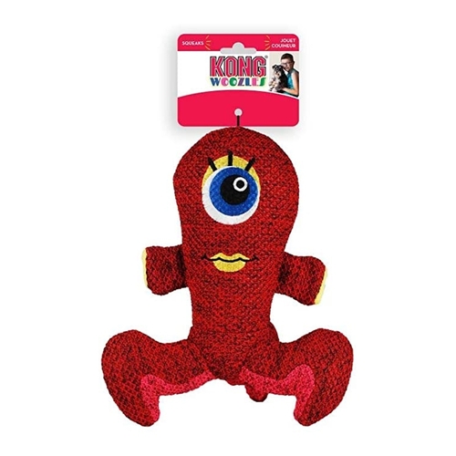 KONG Woozles Plush Squeaker Alien Dog Toy - Red