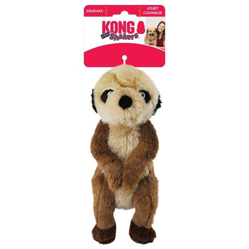 3 x KONG Shakers Passports Plush Squeaker Dog Toy - Meerkat