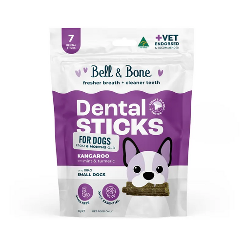 Bell & Bone Dog Dental Sticks Roo Mint & Turmeric Small