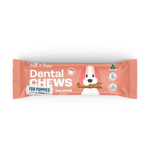 Bell & Bone Puppy Dental Chews Salmon Carrot Trial 44Pk Om44 