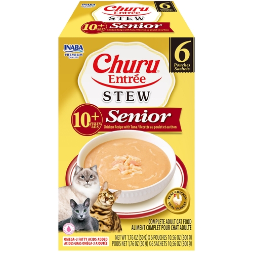 Inaba Cat Churu Entree Stew Chckn W Tuna Snr 10+ 6X50G