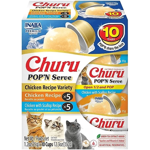 Inaba Cat Churu Pop N Serve Chicken Variety 10Pk 