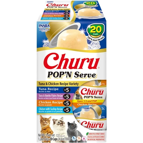 Inaba Cat Churu Pop N Serve Tuna & Chicken Variety 20Pk 