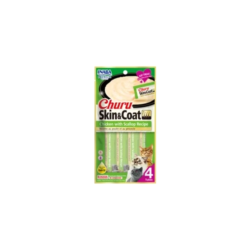 Inaba Cat Churu Puree Skin & Coat Chkn Scallop 56G 6Pk(Om6) 