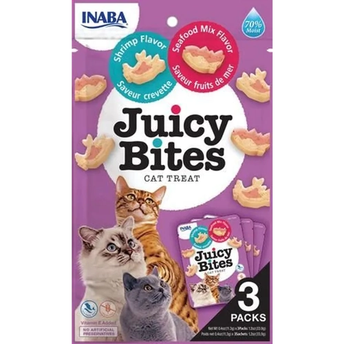 Inaba Cat Juicy Bites Shrimp & Seafood Mix 34G 6Pk(Om6) 