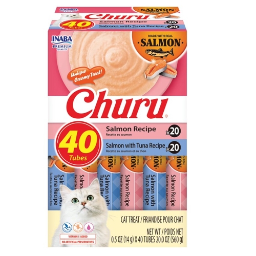 Inaba Cat Churu Puree Salmon Varieties 40Pk Box 