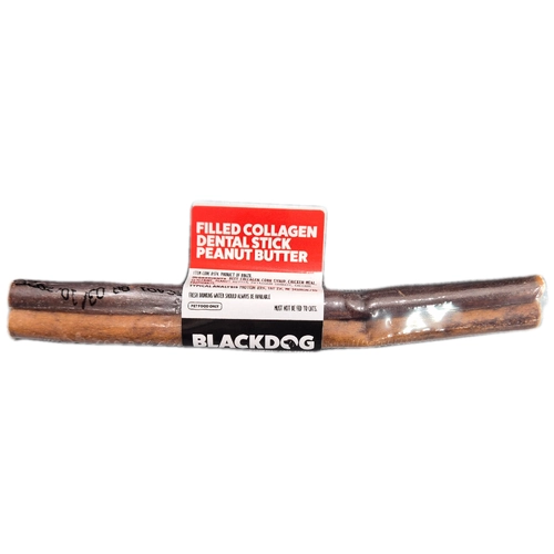 Black Dog Filled Collagen Sticks Pnut Butter 25Pk (Om25) 