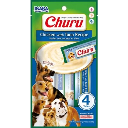 Inaba Dog Churu Puree 4P Chicken With Tuna 56G 6Pk(Om6) 