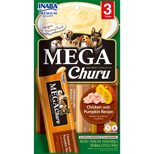 Inaba Dog Mega Churu Puree Chkn Pmpkn 144G 6Pk (Om6) 