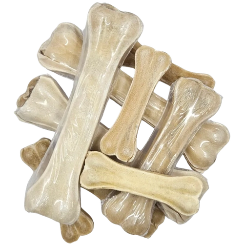Petrite Pressed Bone 25 Pcs "Rawhide Natural  6.5""" 