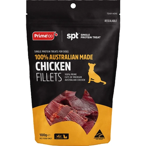 Prime100 Chicken Fillet Treats 100G 