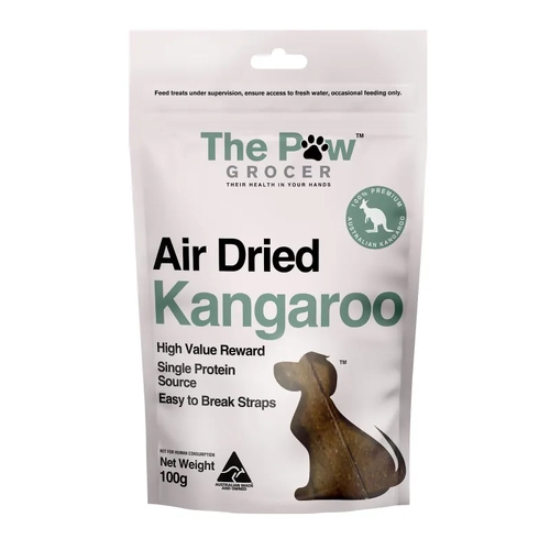 The Paw Grocer Air Dried Kangaroo Straps 100G