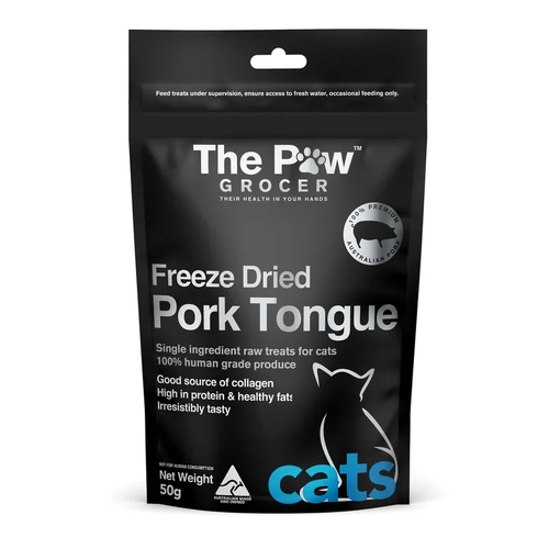 The Paw Grocer Black Label Fd Pork Tongue Cats 50G