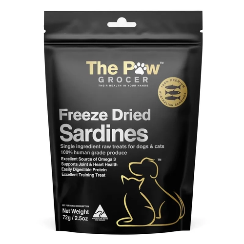 The Paw Grocer Black Label Freeze Dried Sardines 72G 
