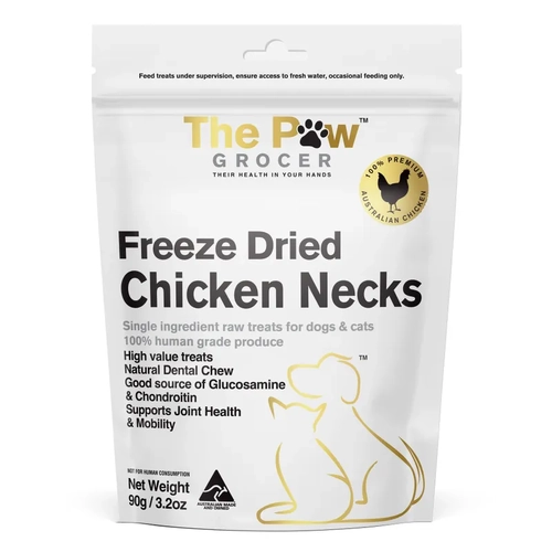 The Paw Grocer White Freeze Dried Chicken Neck Treats 90G 