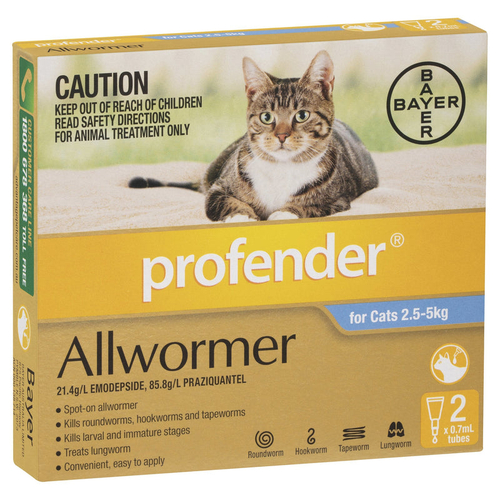 Profender Cat 2.5Kg - 5Kg 2 Pipettes