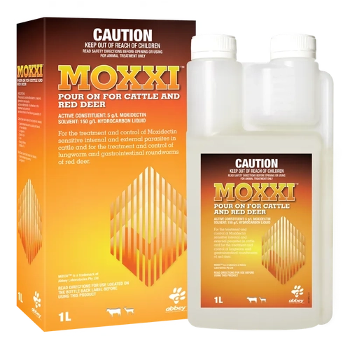 Moxxi Pour On For Cattle And Red Deer 1L *Spec Ord* 