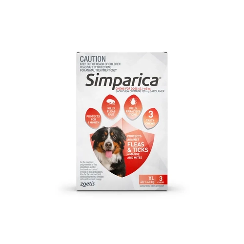 Simparica Extra Large 40.1-60Kg 3S Red 