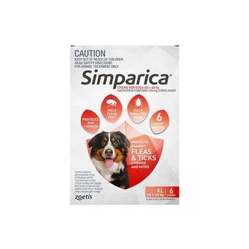 Simparica Extra Large 40.1-60Kg 6S Red 