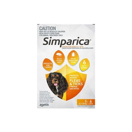 Simparica Small 5.1-10Kg 6S Orange 