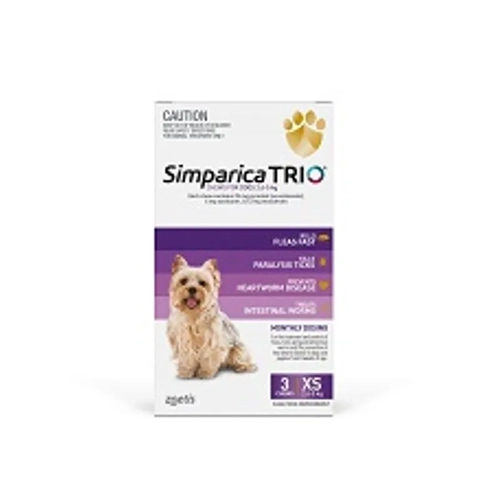 Simparica Trio 2.6-5Kg (Purple) 3 Pack 