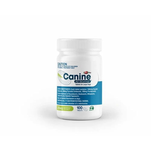 Value Plus Canine All Wormer 20Kg 100 Tabs 