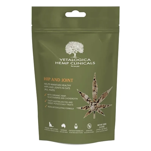 Vetalogica Hemp Clinicals Hip And Joint Cat Treats 100G 