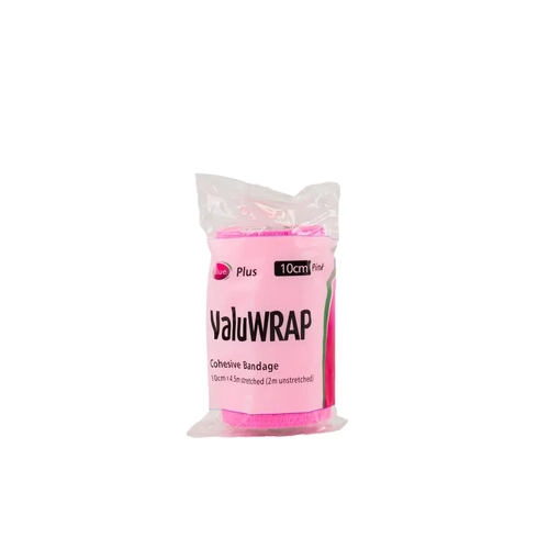 Valuwrap Cohesive Bandage 10Cm Pink 