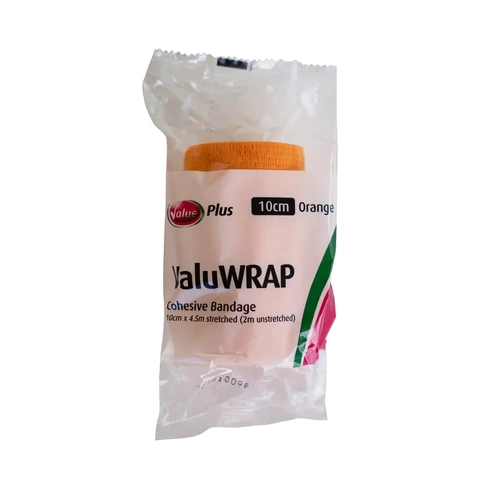 Valuwrap Cohesive Bandage 10Cm Orange 