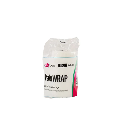 Valuwrap Cohesive Bandage 10Cm White 