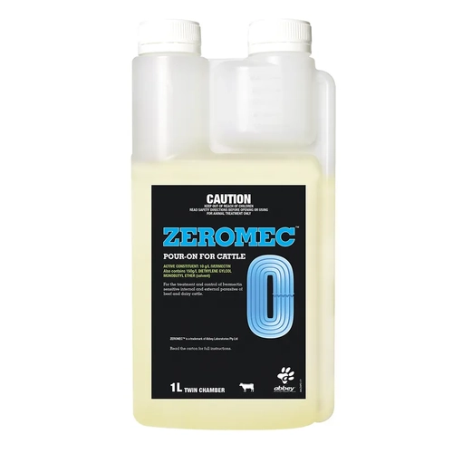 Zeromec Pour On For Cattle - 1L Twin Chamber Bottle *Spec Ord*