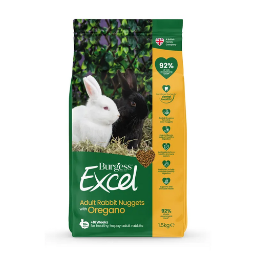 Burgess Excel Adult Rabbit Nuggets Oregano 1.5Kg 