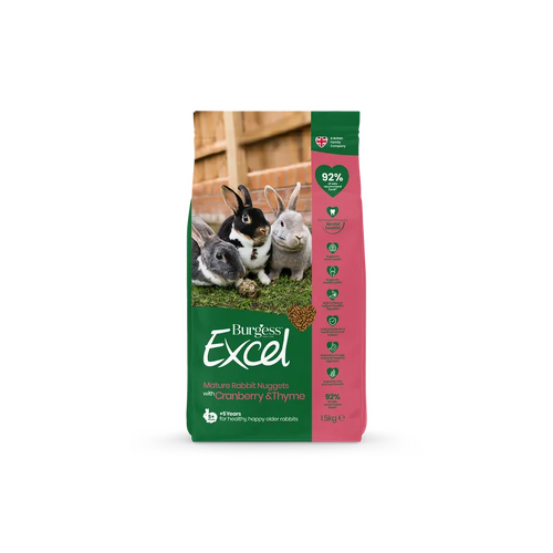 Burgess Excel Mature Rabbit Nuggets Cranberry Thyme 1.5Kg 