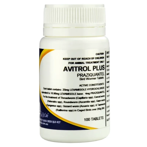 Avitrol Plus Praziquantel Bird Wormer 100 Tablets (S5) 