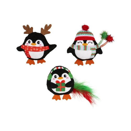 Fringe Studio Waddle I Do Wthout U Cat Toy Set Of 3 Xmas