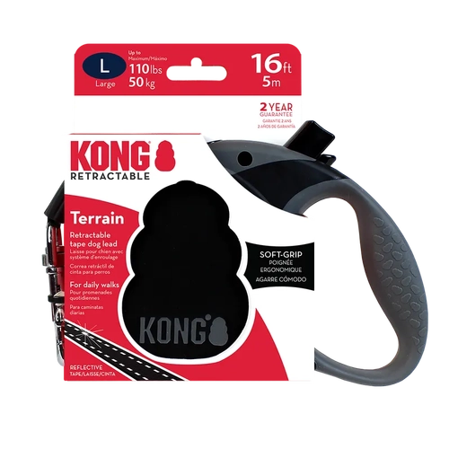 Kong Terrain Retractable Leash Black Large 