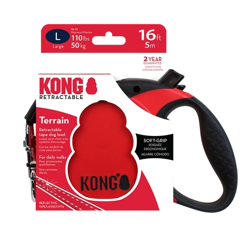 Kong Terrain Retractable Leash Red Large 