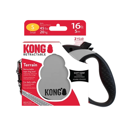 Kong Terrain Retractable Leash Grey Small 